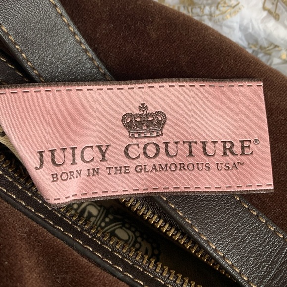 Nwt juicy couture espresso velour hobo shoulder bag rare vintage - Picture 7 of 9